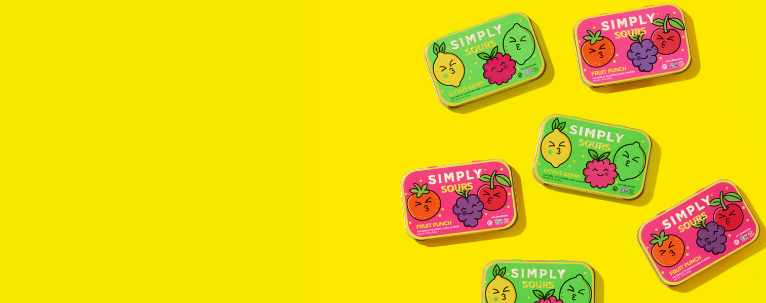 simply sours on a yellow background