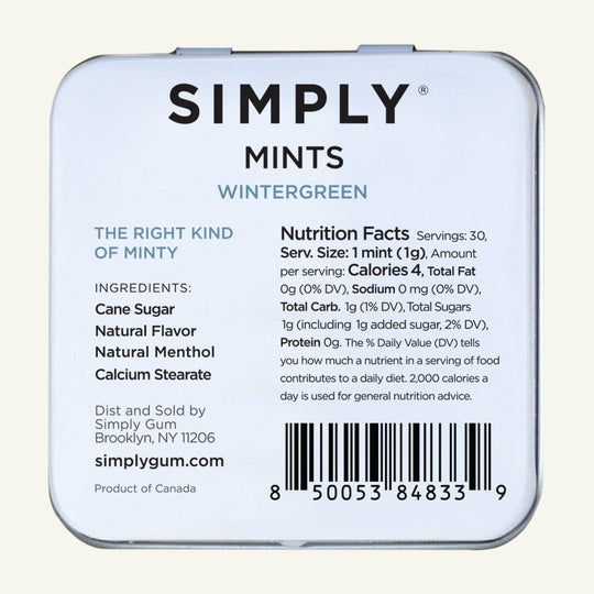 SIMPLY MINTS- WINTERGREEN - Simply Gum