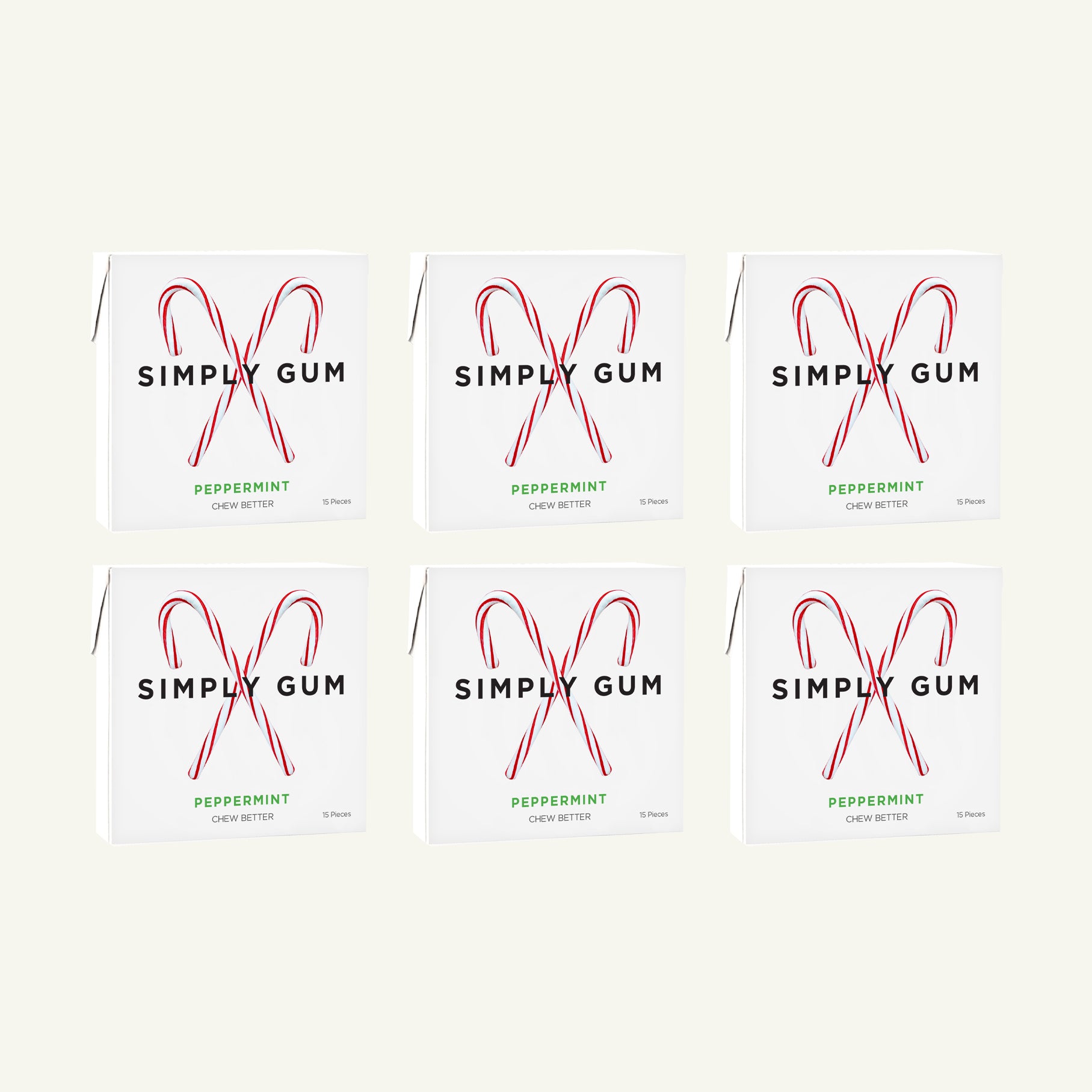 Simply Gum Candy Cane Gum — product image